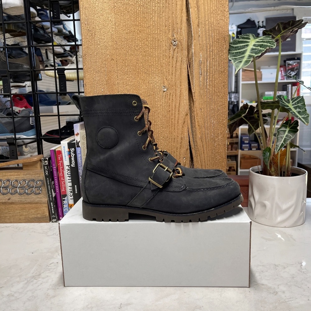 Ralph Lauren Black Leather Boots (Size 12)